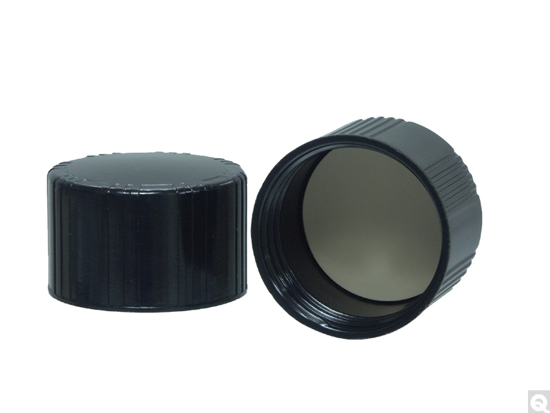 Bouchons phénoliques noirs avec revêtement en pâte de polyvinyle pour flacons de Dram, GPI 20-400