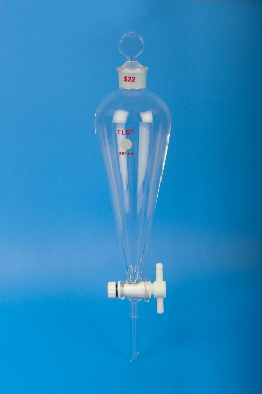Funnel, Separatory, PTFE Stopcock 6mm, Capacity 5000mL, Stopper Joints No. 29/42, Stopper Glass