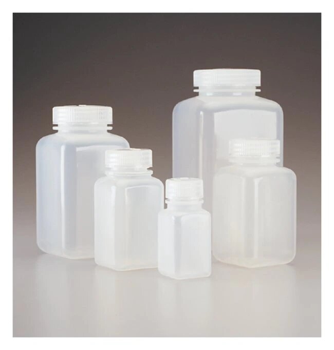 Flacon carré, col large, HDPE, 500 ml
