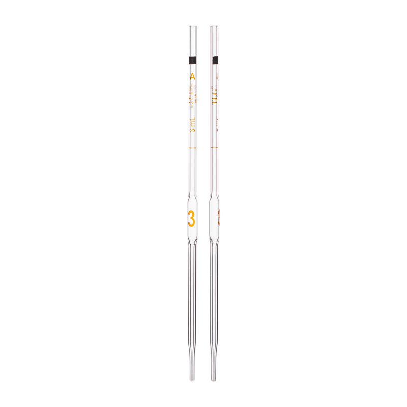 Pipette Volumetric, With One Mark, Accuracy As Per Class A, Capacity(mL) 3, Individually Serialized, Tolerance ± 0.01 mL, As Per USP Standards